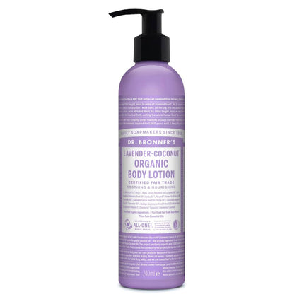 Dr. Bronner’s Bodylotion Lavendel Kokosnoot – zachte en hydraterende lotion met biologische oliën – 240 ml