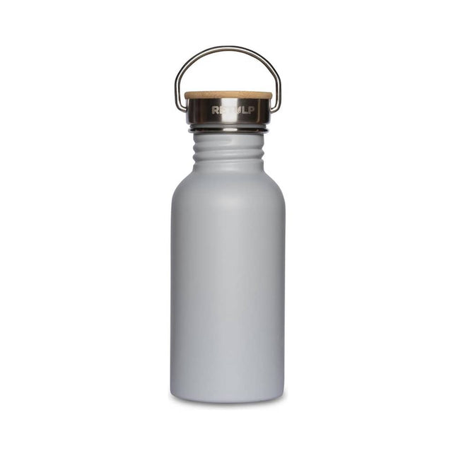 Grijze Retulp Urban drinkfles van 500 ml met houten dop en metalen draagbeugel