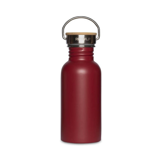 Rode Retulp Urban drinkfles van 500 ml met houten dop en metalen draagbeugel